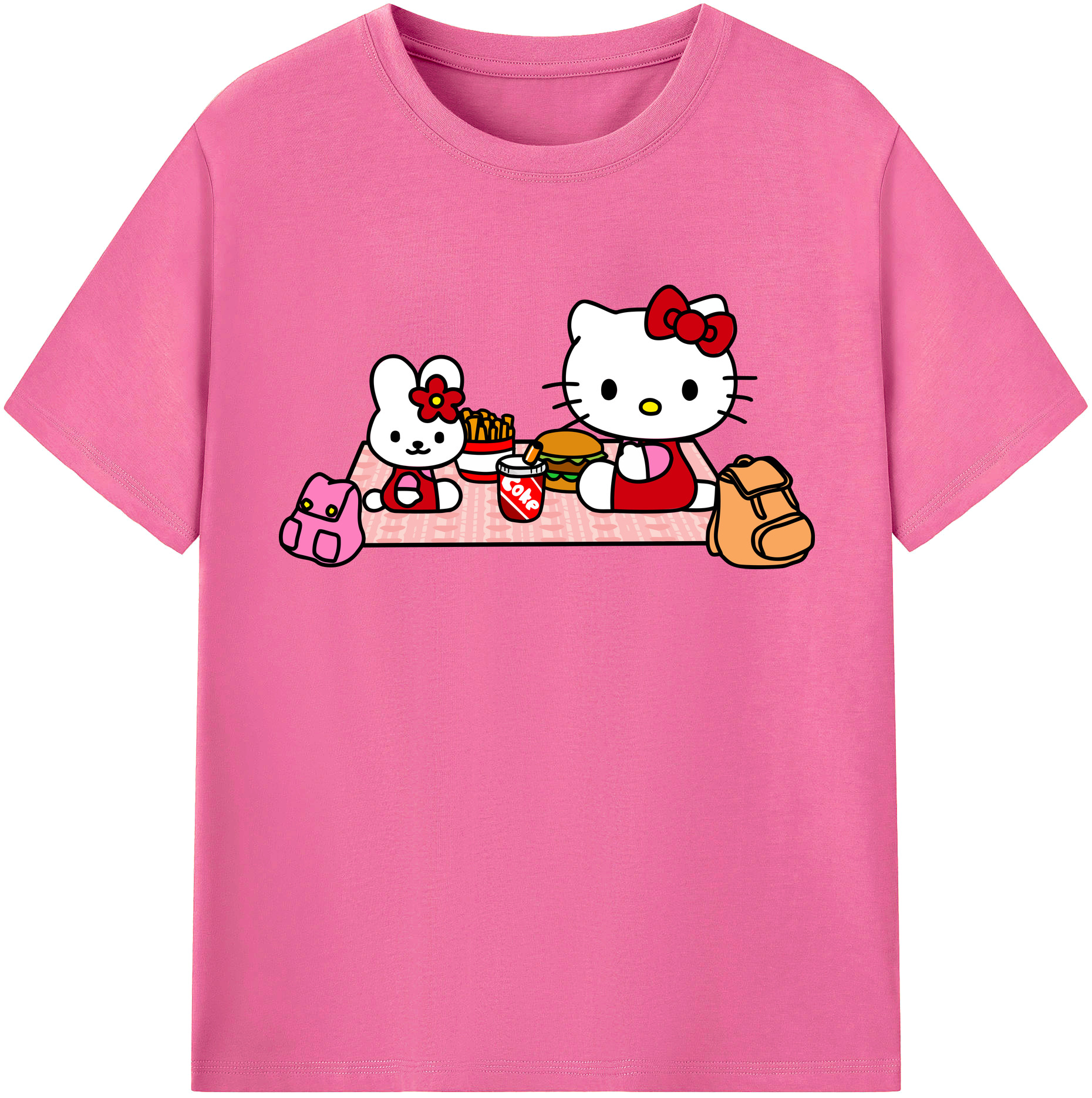 （画像用） Hello Kitty ハローキティ レディースカジュアルプリントTシャツ（綿100％）